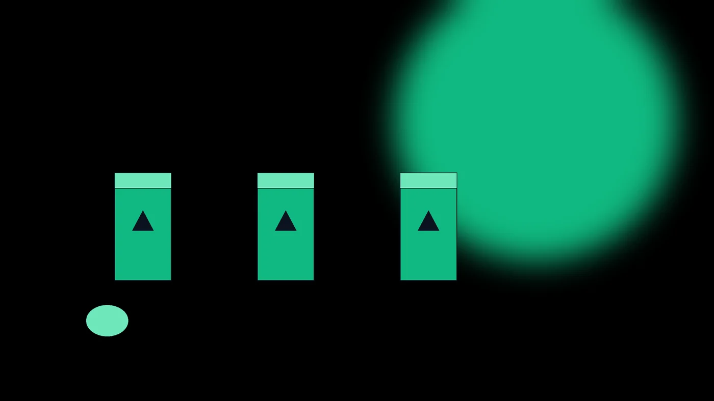 Ilustración de botellas y tambores de químicos etiquetados como peligrosos, con símbolos de clasificación, en la paleta verde de Ambiental