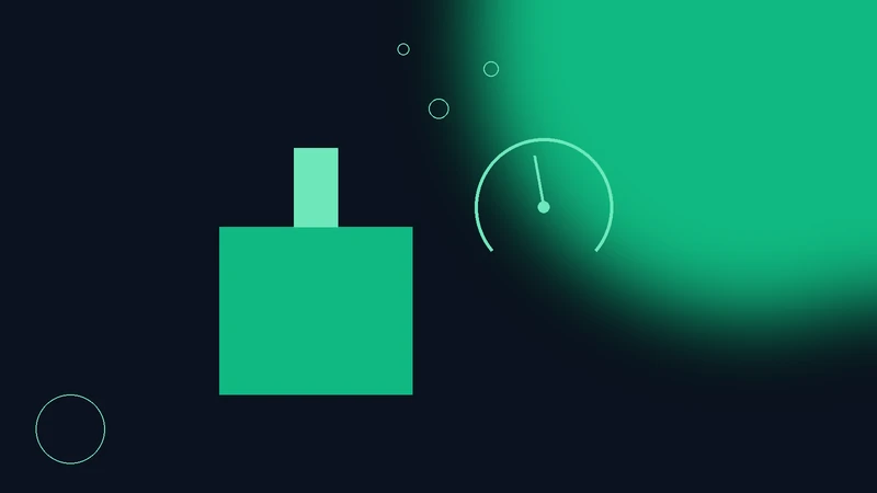Ilustración de una caldera industrial con un medidor de emisiones y símbolos de gases regulados, en la paleta verde de Ambiental