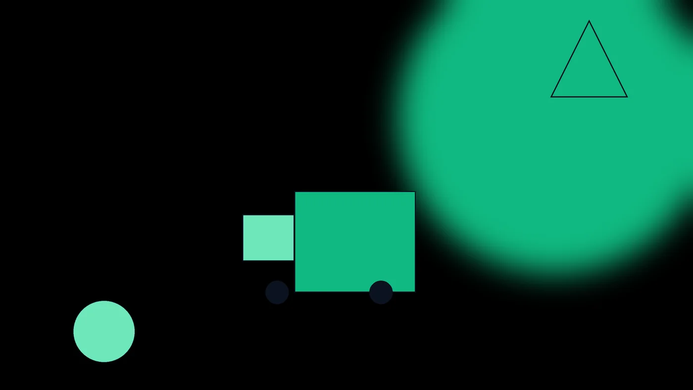 Ilustración de un camión especializado transportando residuos peligrosos, con símbolos de autorización y seguridad, en la paleta verde de Ambiental